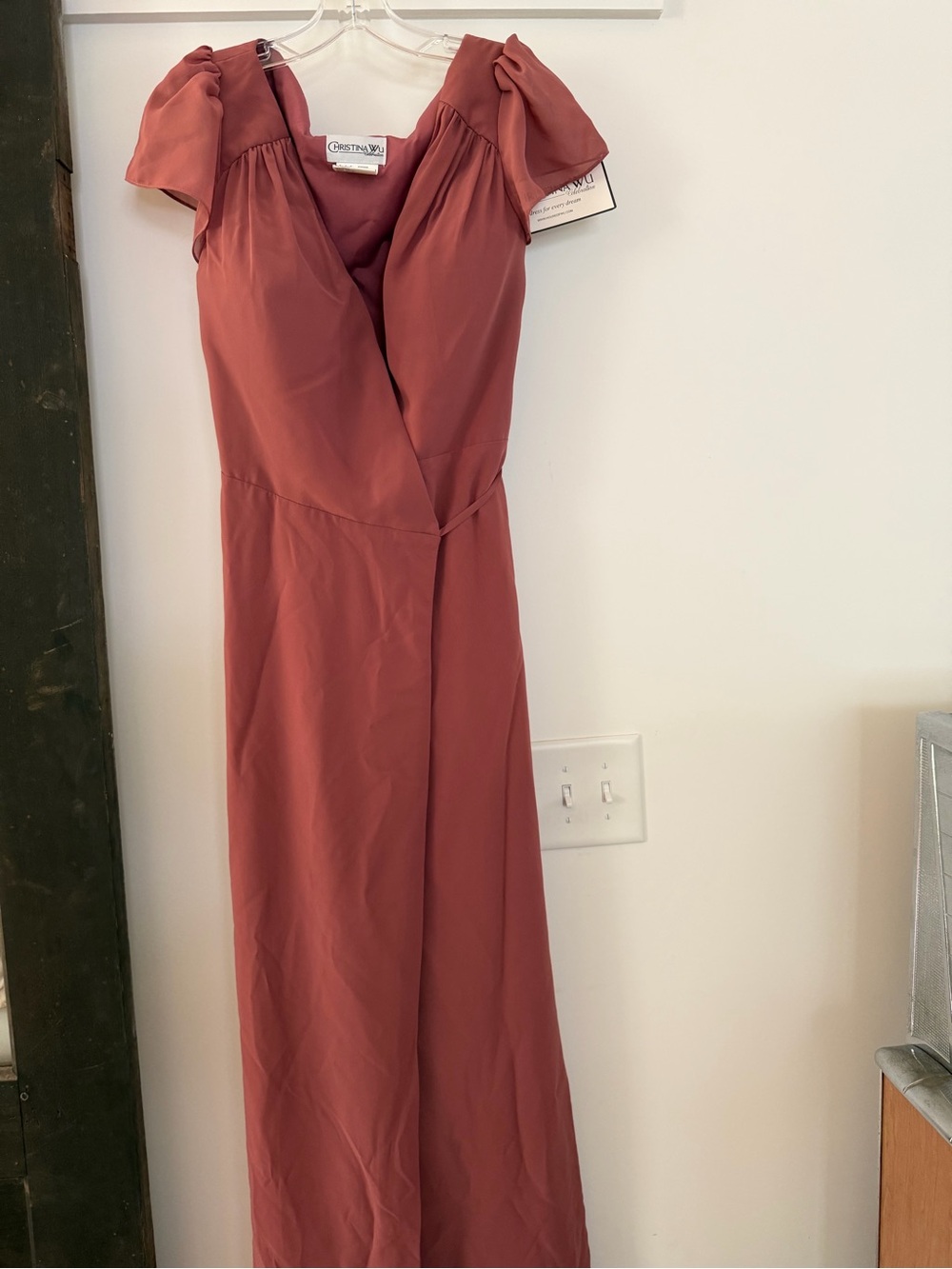 NWT Christina Wu Bridesmaid Dress size 12 Wrap Maxi Dress
